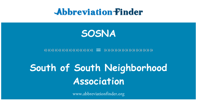 SOSNA: Južno od Južne Neighborhood združenje