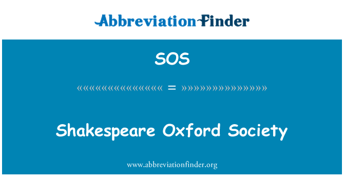 SOS: Shakespeare Oxford Society
