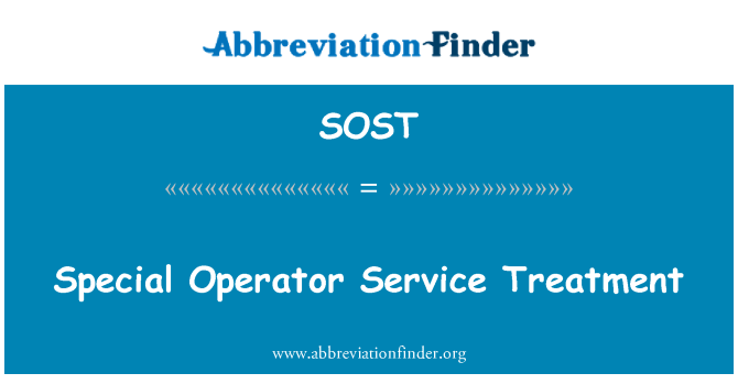 SOST: Special Operator Service Treatment