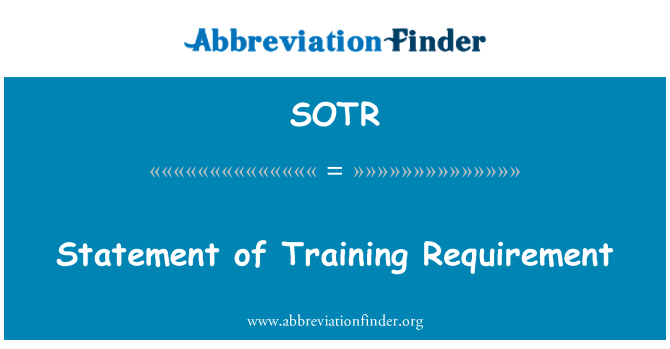 SOTR: รายการของความต้องการการฝึกอบรม