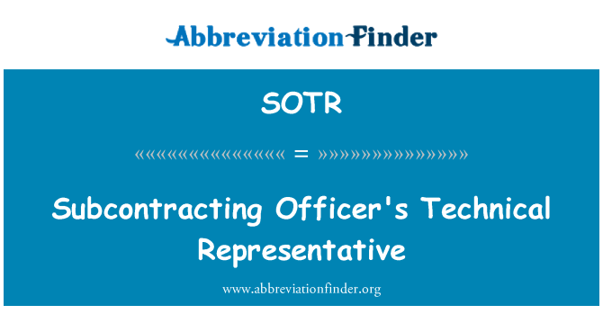 SOTR: Technical n. reprezantatif ofisye sous-traitance