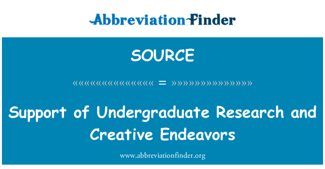 SOURCE: Støtte for Undergraduate Research og kreative bestrebelser