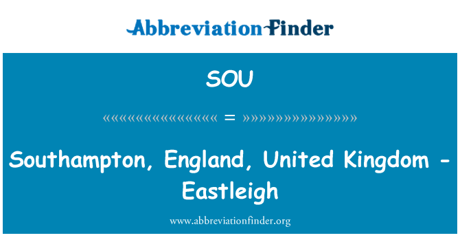 SOU: Southampton, England, United Kingdom - Eastleigh