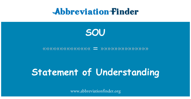 SOU: Statement of Understanding