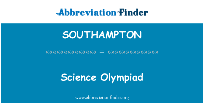 SOUTHAMPTON: 科学オリンピック