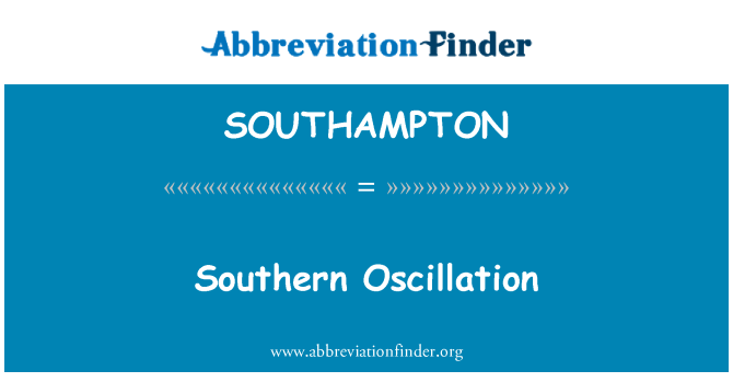 SOUTHAMPTON: Southern Oscillation