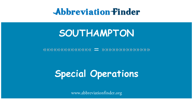 SOUTHAMPTON: Èspesyal operasyon