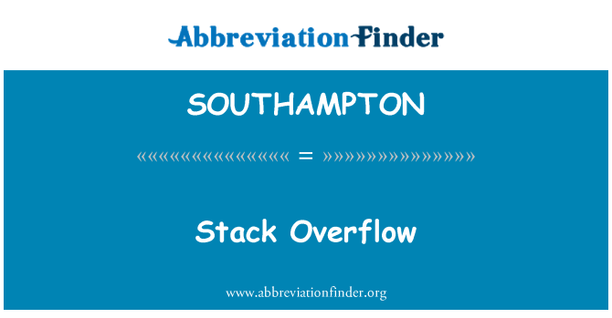 SOUTHAMPTON: スタック オーバーフロー