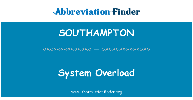 SOUTHAMPTON: سیستم اضافه بار