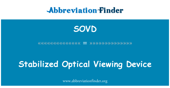 SOVD: جهاز عرض بصري استقرت