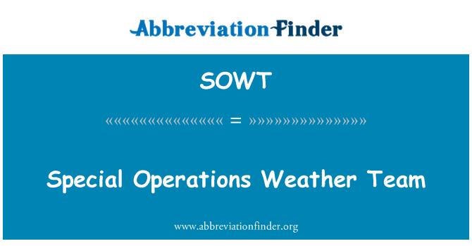 SOWT: Ekip tan èspesyal operasyon