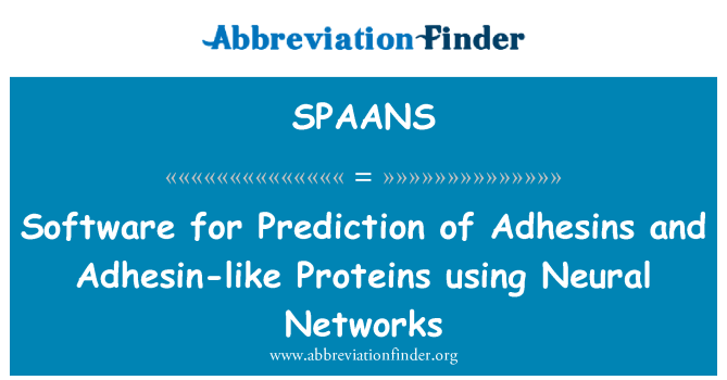 SPAANS: Software for Prediction of Adhesins and Adhesin-like Proteins using Neural Networks