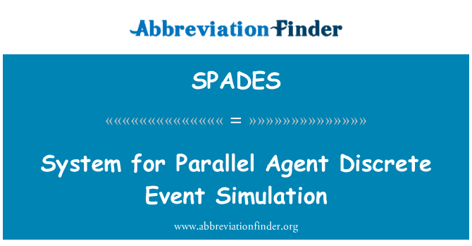 SPADES: System for Parallel Agent Discrete Event Simulation