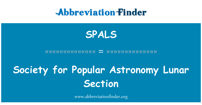 SPALS: Società per astronomia popolare sezione lunare