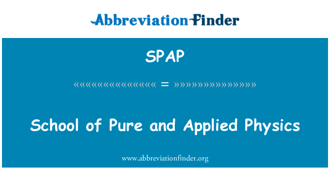 SPAP: School of Pure and Applied Physics