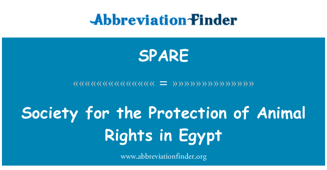 SPARE Definition: Society for the Protection of Animal Rights in Egypt |  Abbreviation Finder