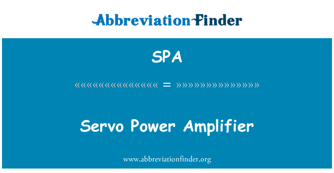 SPA: Servo amplificatore di potenza