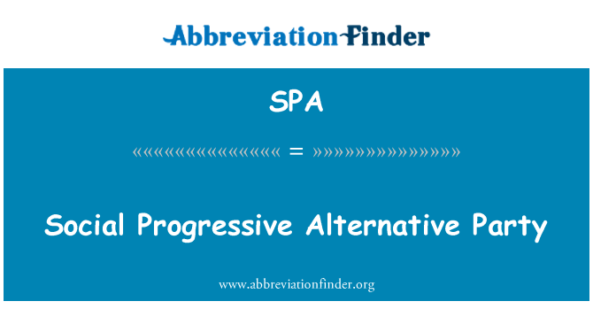 SPA: Social Progressive Alternative Party