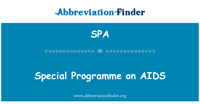SPA: Posebnega programa o aidsu