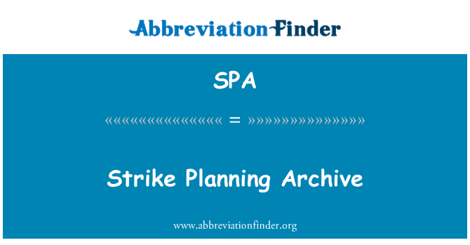 SPA: Strike Planning Archive