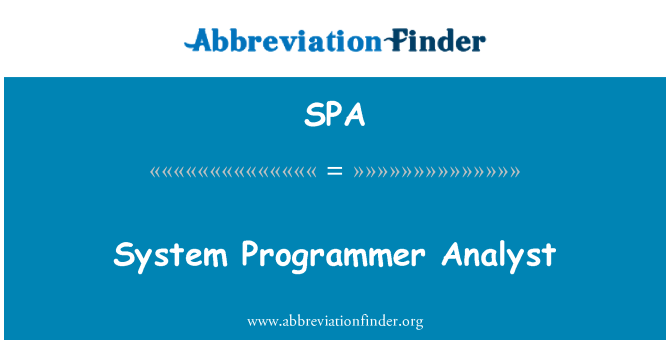 SPA: システム プログラマー アナリスト