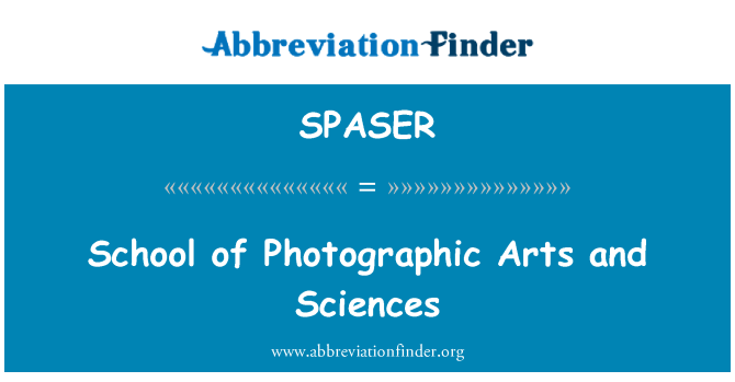 SPASER: School of Photographic Arts and Sciences