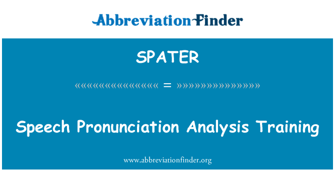 SPATER: Discursul pronunţat Analiza formării