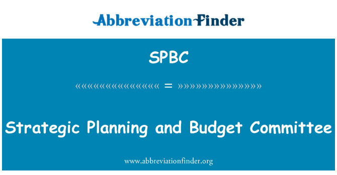 SPBC: 戰略規劃和預算委員會