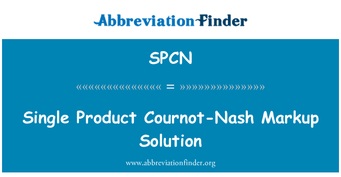 SPCN: Enkelt produkt Cournot-Nash Markup løsning