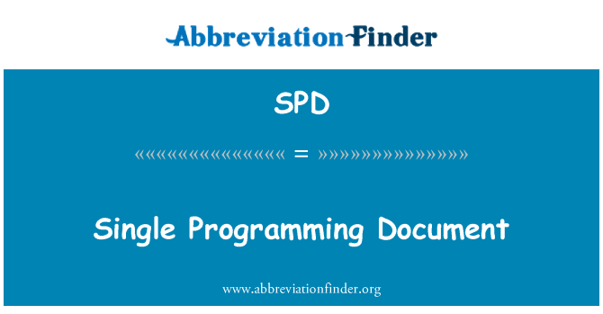 SPD: Enda programmering dokument