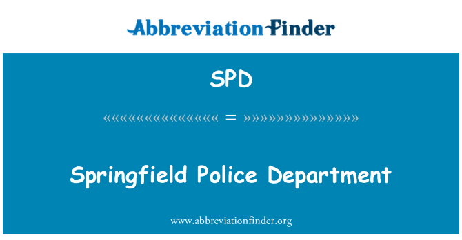 SPD: Springfield policejní oddělení