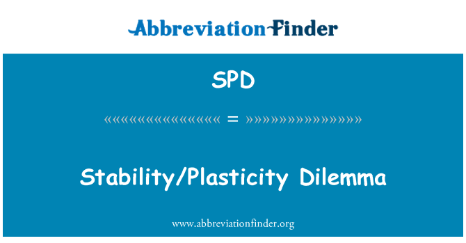 SPD: Стабильность/пластичности дилемма