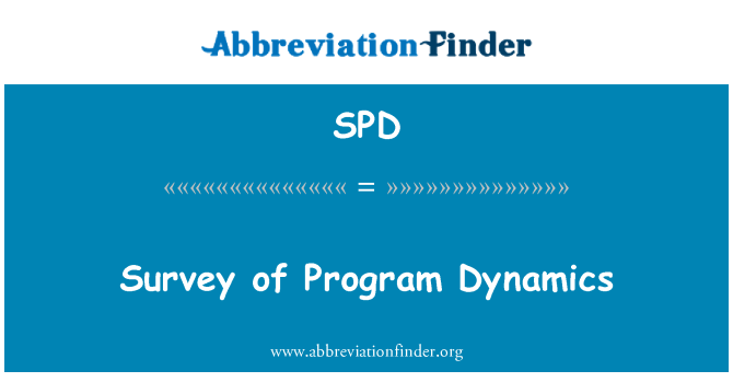 SPD: Stħarriġ ta ' l-id-dinamiżmu tal-programm