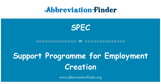SPEC: Support Programme for Employment Creation