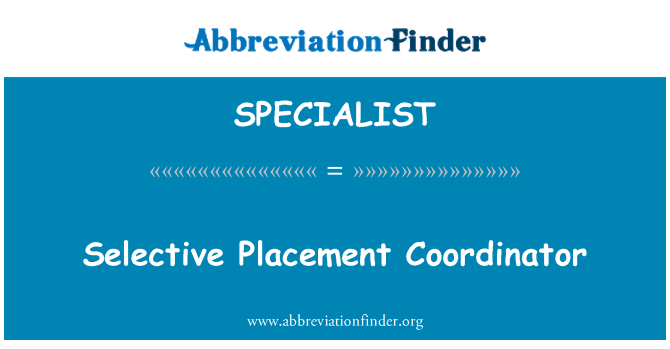 SPECIALIST: Coordinatore di collocazione selettiva