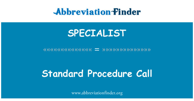 SPECIALIST: Proċedura standard sejħa