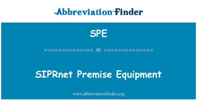 SPE: SIPRnet öncül ekipmanları