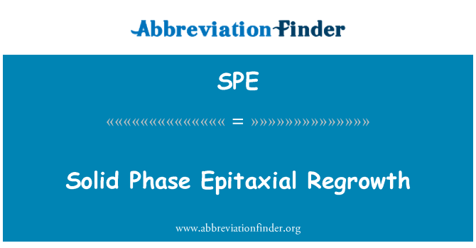 SPE: Regrowth epitassi fażi solida
