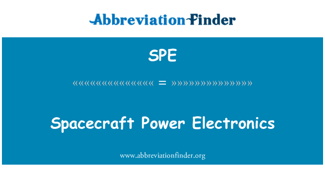 SPE: Spacecraft Power Electronics