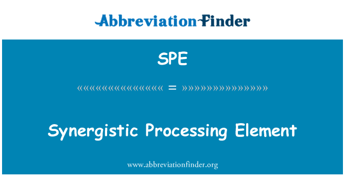 SPE: רכיב עיבוד סינרגטי