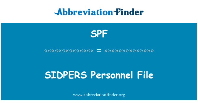 SPF: SIDPERS Personalakte