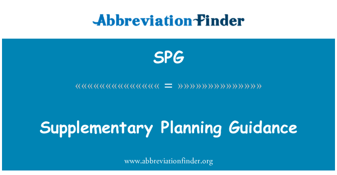 SPG: Guía de planificación complementaria