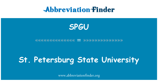 SPGU: St. Petersburg State University