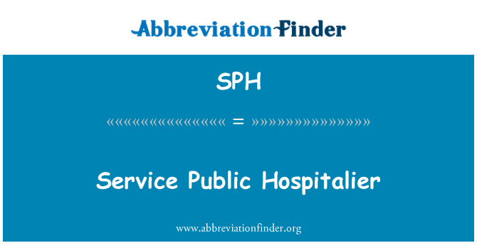 SPH: Public Service Hospitalier