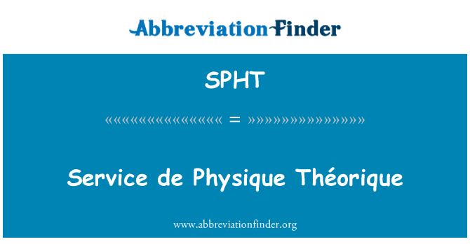 SPHT: Service de Physique Théorique