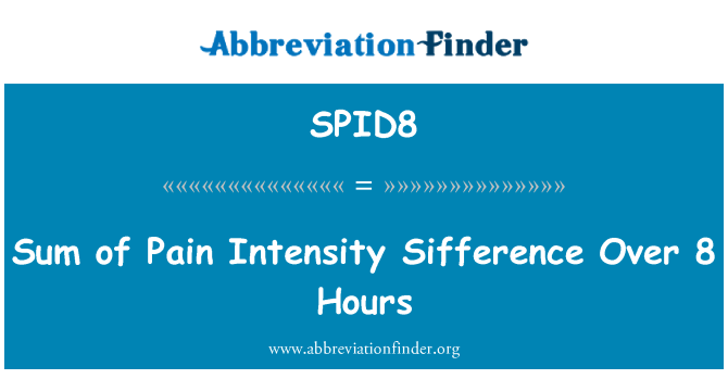 SPID8: 疼痛強度 Sifference Over 的總和 8 小時