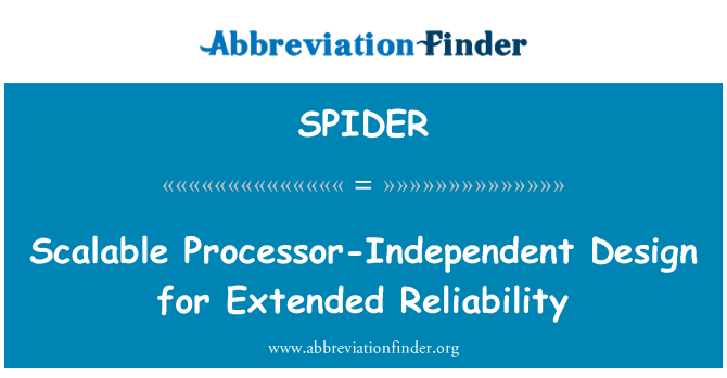 SPIDER: قابلة تصميم المعالج المستقل لموثوقية الموسعة