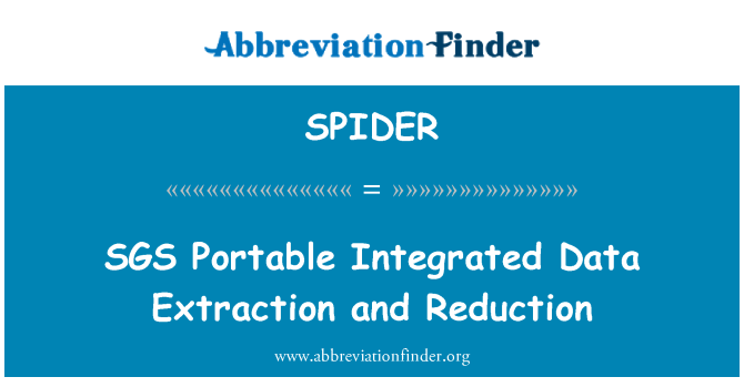 SPIDER: SGS Portable integrovaná Data těžby a snížení
