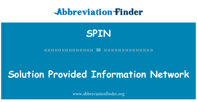 SPIN: Ratkaisu tarjoaa tietoverkko