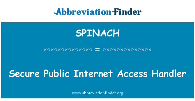 SPINACH: Zabezpečenie verejného internetu prístup obsluhy